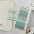 Waterproof PET translucent index tabs in gradient green colors for reading and page marking - 16 Pieces Pack / Light Green Gradient