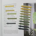 Translucent Morandi arrow index stickers applied on a magazine page - Lapis Lazuli
