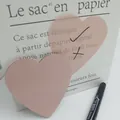 Gros plan de post-it PET en forme de cœur rose Morandi translucide pour journal créatif - 75x75mm / Rose Clair