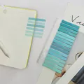 Transparent PET gradient index tabs in blue shades on a 12cm clear ruler carrier - 16 Pieces Pack / Light Blue Gradient