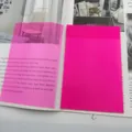 Μεγάλα νέον ροζ διαφανή αυτοκόλλητα χαρτάκια, αδιάβροχα και εγγράψιμα για φοιτητές - 10*15cm / Νέον Δαμασκηνί