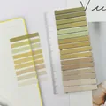 Ultra-fine PET transparent index stickers with earthy green gradient tabs on ruler - 16 Pieces Pack / Creamy Gradient