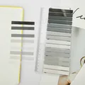 Ultra-fine gray gradient PET transparent index stickers set on a plastic ruler base - 16 Pieces Pack / Gray-black Gradient