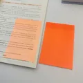 Μεγάλα πορτοκαλί διαφανή αυτοκόλλητα σημειώσεων σε σελίδα βιβλίου δείχνουν καθαρότητα - 10*15cm / Φωσφορίζον Πορτοκαλί