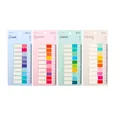 Set of 4 colorful sticky index tabs for students, 200 sheets transparent bookmarks - 4 Packs Set Translucent Style