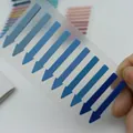 Gradient Morandi blue arrow index sticky notes on a transparent sheet for reading - Gradient Blue