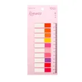 Colorful 10-color sticky index tabs on pink backing card with 14cm ruler, 200 sheets total - Romantic Series Translucent Style