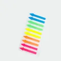 Colorful arrow-shaped index tabs on transparent backing for reading. - Fluorescent Colors