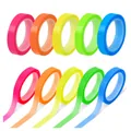 Set de notas adhesivas transparentes de PET neón para índice de lectura y marcas de páginas - 0.6cm*5m (1 Rollo) / Fluorescente