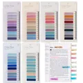 Translucent Morandi PET index tabs on 14cm plastic ruler backing for page marking - 6 Cards Pack