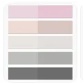 Minimalist Morandi color sticky note index tabs set with five muted paper shades - Flat Style / Gray