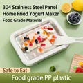 Sorbetière manuelle avec plateau en acier inoxydable pour rouleaux de glace maison - 22.5*17.5CM (Comprend 2 Pelles) / Blanc lait de coco