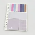 Multi-functional purple sticky note set notebook with to-do list and index tabs for students - 80 Pages / Purple