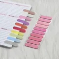Detailed view of Morandi gradient semi-circle index tabs applied to a daily planner - 200 Pack / Gradient Pink