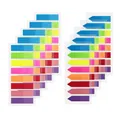 Detail showing a vibrant collection of 8-color PET index tabs in arrow and rectangle shapes. - 160 Pieces/Pack / 8 Colors Flat & Pointed Head