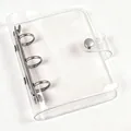 Mini 3-hole transparent PVC loose-leaf binder, portable notebook for journaling and photos - Mini 3-Hole Binder Shell / Silver Shell