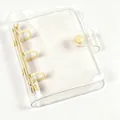 Mini 3-ring transparent PVC binder cover with cream-colored hardware for journaling - Mini 3-Hole Binder Shell / Yellow Shell