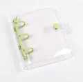 Mini 3-hole binder featuring transparent PVC cover and stylish light green rings - Mini 3-Hole Binder Shell / Green Shell