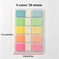 Set di linguette adesive in PET trasparente in 5 colori fluo con custodia protettiva - 5 Colori Pop-up (100 Fogli)