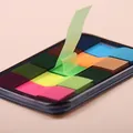 Colorful translucent PET index tabs set for planners and office notes organization - Fluorescent Colors