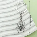 Vintage silver metal spider keychain variant, 7.9cm length, gothic gift accessory - Spider Style (LS285)