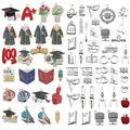 Variedad de dijes de esmalte con tema de graduación y escuela para llaveros y joyería - Llavero DIY