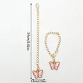 Butterfly charm accessory dimensions 14cm length and 1.8cm width in pink gold - Rhinestone Butterfly (LS440)