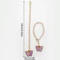 Dimensions of cute butterfly chain with lobster clasp and purple rhinestone pendant - Rhinestone Butterfly (LS444)