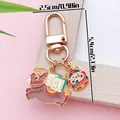 Dimensions of Chinese Zodiac Horse alloy keychain with golden finish and enamel charms - God of Wealth Fortune Horse (ER2132) / 2.5x5.4cm (6.4g)