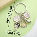 Elegante llavero de aleación con dijes de tacón y sombrero para bolsos, 8 cm largo - Estilo Corona Blanca Flor Bolso Tacones Altos (ER340)