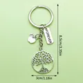 Llavero árbol de la vida plateado con etiqueta Forever y dije de manzana medidas - Árbol de la Vida Manzana Barra Forever (LS179)