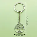 Llavero de metal Árbol de la Vida plateado con dimensiones para regalos y fiestas - Estilo Colgante Árbol De Vida Clásico (LS177)