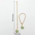 Gold butterfly charm keychain with green enamel pendant for bag decoration - 5.12in length - Butterfly Pendant (LS458)
