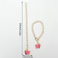 Pink butterfly pendant keychain with gold chain and size measurements 13cm total length. - Butterfly Pendant (LS462)