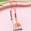Cartoon horse charm keychain in alloy with red string loop and English size markers. - Zodiac Horse Lucky Bag (ER2127) / 2.5x10.5cm (3.8g)