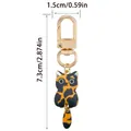 Süßer Schildpatt-Katzen-Schlüsselanhänger mit beweglichem Schwanz und Goldkarabiner - Schildpatt-Katze Stil (LS648)