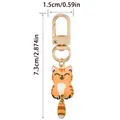 Niedlicher Cartoon orange Katze Schlüsselanhänger aus Legierung mit Goldkarabiner - Orangefarbene Katze Stil (LS650)