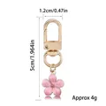 Pink cherry blossom metal keychain with golden clasp for bag charm - Cherry Petal Style (LS90)