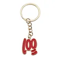 Llavero dorado con colgante de emoji 100 rojo para bolsos - [Serie de Graduación 100 Puntos] Estilo (ER651) / 3x8cm-6.4g