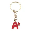 Llavero con letra A+ en esmalte rojo y anillo de metal dorado para bolsos y llaves - [Serie de Graduación A+] Estilo (ER652) / 3x8cm-6.4g