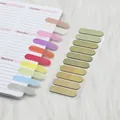 Morandi color gradient semi-transparent index tabs with round head for planners - 200 Pack / Gold