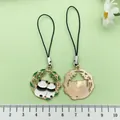 Cute panda enamel phone charms with bamboo wreath design and gold-tone metal finish - Chinese Style Double Back Panda (ER977)