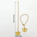 Elegant gold chain keychain featuring yellow butterfly charm and crystal accents - Rhinestone Butterfly (LS441) / 1.8x14cm / Yellow