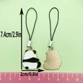 Cute panda alloy charm strap for phone or bag with clear size dimensions 7.4x2cm - Chinese Style Side-view Panda (ER966)