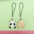 Set of two cute panda phone charms showing front and back views with ruler - Chinese Style Panda (ER987)