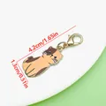 Cute enamel cat pendant with KC gold lobster clasp, measuring 1.65 by 0.51 inches long. - Orange Enamel Cat (ER2304)