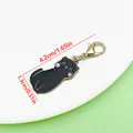 Enamel black cat charm pendant with gold lobster clasp for DIY Halloween jewelry - Black Enamel Cat (ER2305)