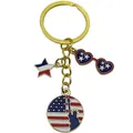 USA Independence Day keychain featuring Statue of Liberty and heart sunglasses charms - Statue of Liberty Star Glasses (ER1668)