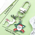 Christmas keychain with reindeer and Santa Claus charms for bag decoration - Santa Claus & Reindeer (ER843)