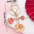 Cartoon zodiac horse alloy keychain with firecracker charms for New Year gifts - Firecracker Lucky Bag Horse (ER2123) / 3x7.4cm (13.2g)